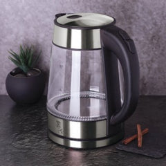 Berlinger Haus 17 L Elektrikli LED'li Cam Su Isıtıcısı Kettle Siyah Gümüş