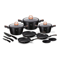 Berlinger Haus Black Rose Collection 14 Parça Tencere Seti Mat Siyah