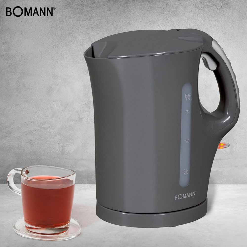 Bomann 1.7 Litre 2200 w Elektrikli Su Isıtıcısı Kettle Gri