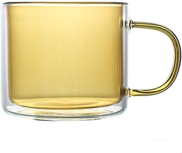 Borosilkat Cam 250 ML Çift Çidarlı Kahve Bardağı Sarı