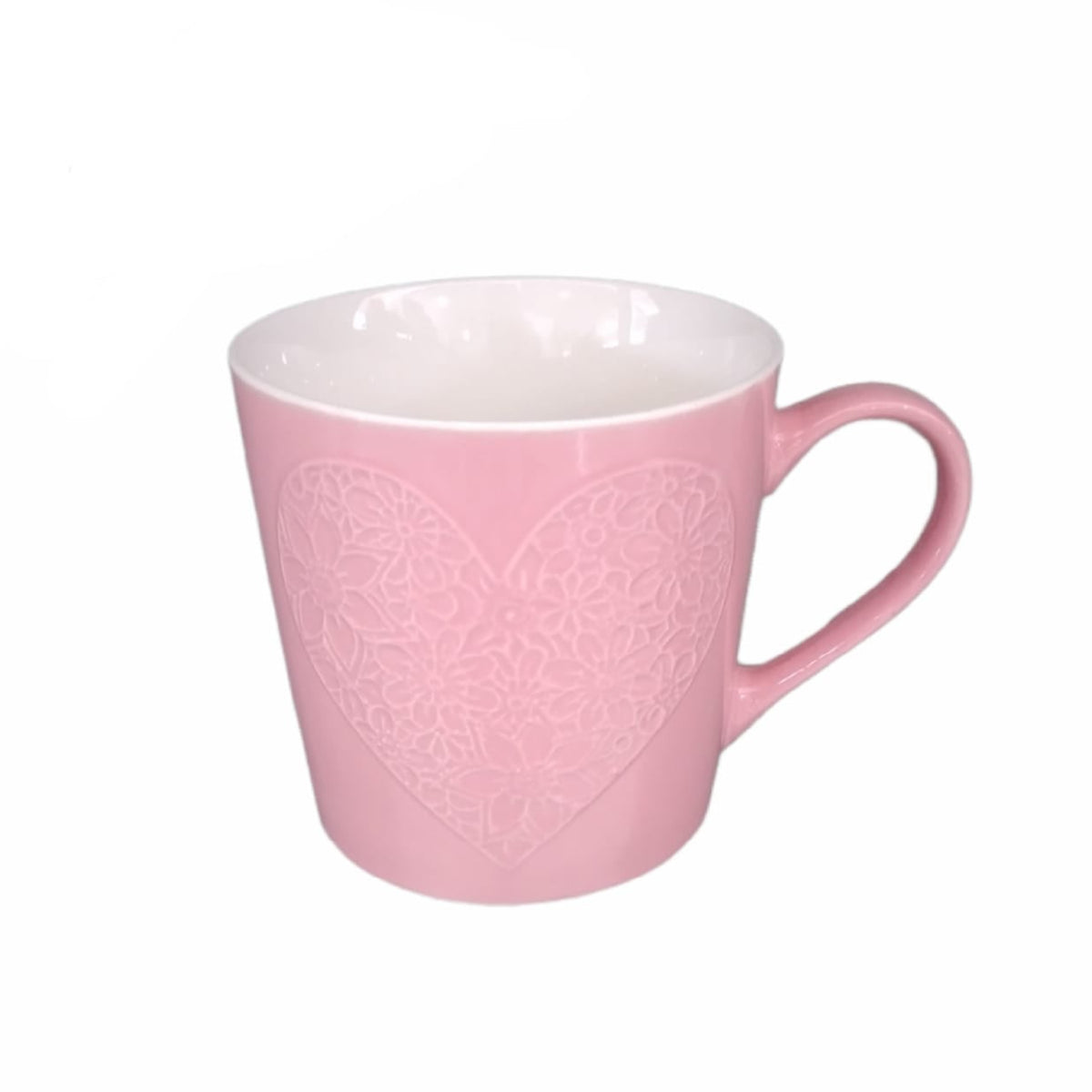 Kendinden Kalp Desenli Mug Kupa Pembe
