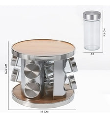 Dönebilen Stantlı 8 Adet Tezgah Üstü Baharat Seti