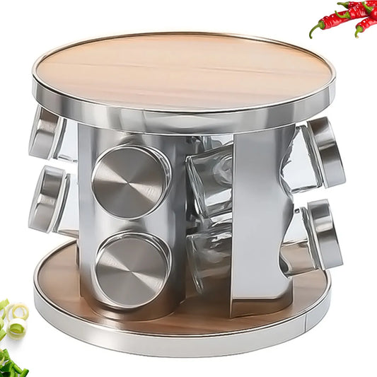 Dönebilen Stantlı 8 Adet Tezgah Üstü Baharat Seti