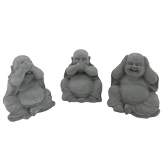 Dekoratif 3'lü Görmedim Duymadım Bilmiyorum Buddha Heykeli