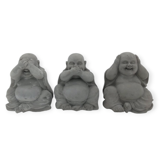 Dekoratif 3'lü Görmedim Duymadım Bilmiyorum Buddha Heykeli