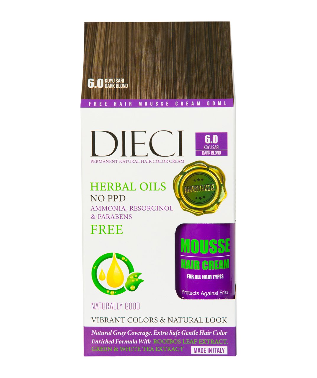 Dieci Herbal Oils 6.0 Koyu Sarı Amonyaksız Saç Boyası