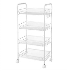 Dört Katlı 25x48x84 Cm Tekerlekli Organizer Beyaz