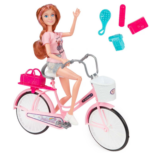 Toi-Toys Lauren Bisikletli Oyuncak Bebek