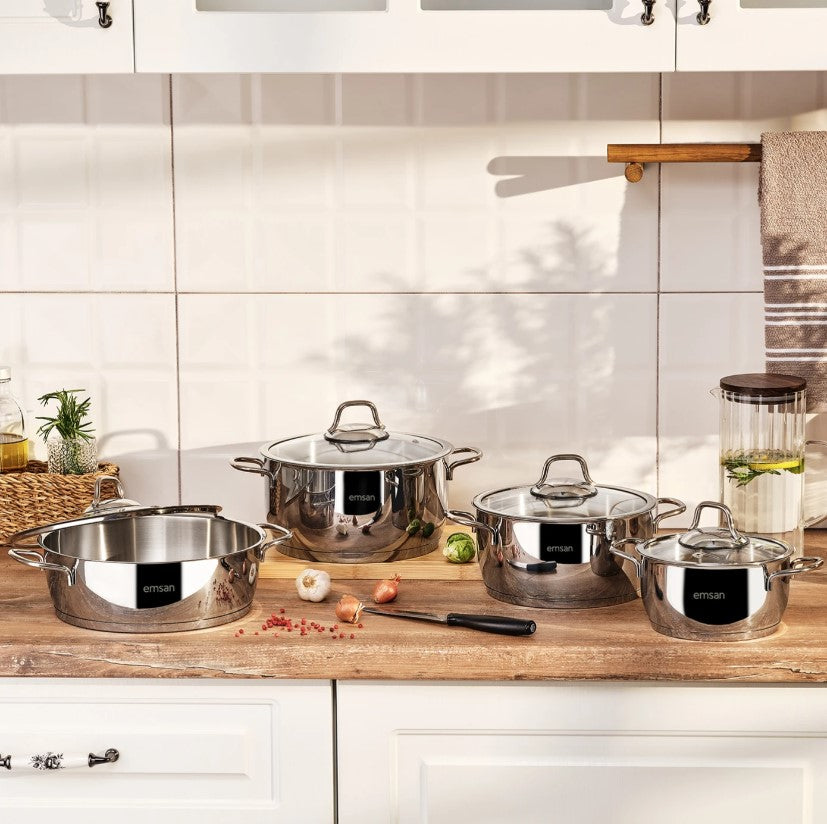 Emsan Valeria 8 Parça Tencere Seti Alana Nova 4 Parça Granit Midi Set