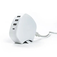 Status 3 USB-A ve 1 USB-C Girişli 1 Metre Kablolu Beyaz Seyyar USB Çoğaltıcı