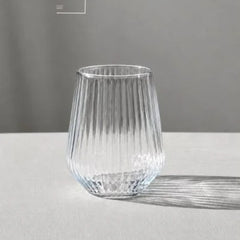 Dikey Çizgili Su Meşrubat Bardağı Şeffaf