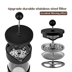Paslanmaz Çelik Filtreli French Press Kahve ve Çay Demleme 600ml