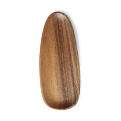 Masif Akasya Organik Ahşap Oval Şekilli Servis Sunum Tahtası 30 cm