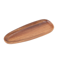 Masif Akasya Organik Ahşap Oval Şekilli Servis Sunum Tahtası 30 cm