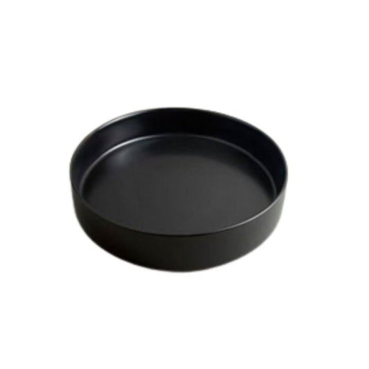 Multipurpose Decorative Tray Organizer Salad Serving Plate 27 cm Matte Black