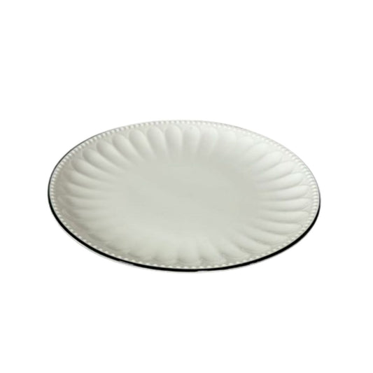 Porcelain Dinner Serving Plate 26 cm White