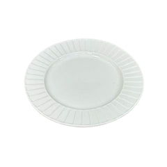 Embossed Striped Porcelain Dinner Serving Plate 27 cm White