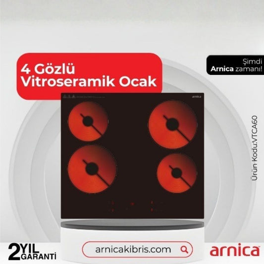 Arnica 4 Gözlü Vitroseramik Ocak