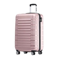 Sert Kasa Şifreli Tekerlekli Bavul Valiz Metalik Pembe