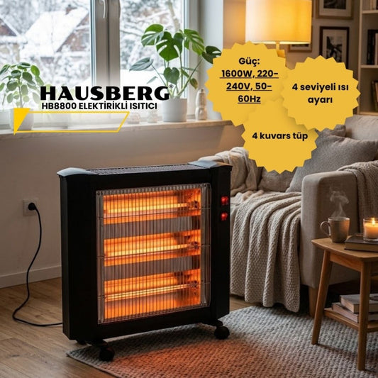 Hausberg Electric 4-Rod 2200 W Heater Stove