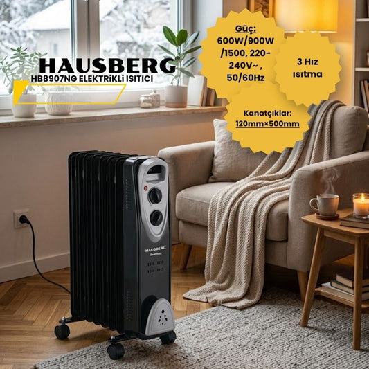 Hausberg Digital 7-Fin Radiator Heater Stove
