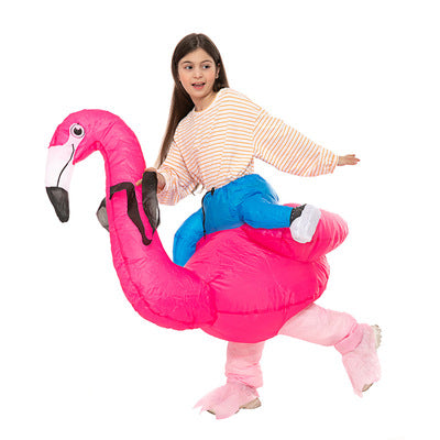 Giyilebilir Şişme Kuğu Çocuk Eğlence Kostümü 90-140 cm  Pembe