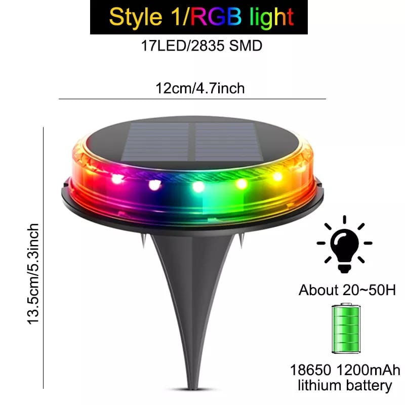 Güneş Enerjili Su Geçirmez 4'lü RGB Solar Zemin Lambası