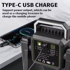 Taşınabilir Projektör USB Şarjlı Tripotlu LED Çalışma Lambası