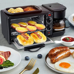 Haeger 3'ü 1 Arada Mini Fırın Izgara Filtre Kahve Makinesi Siyah