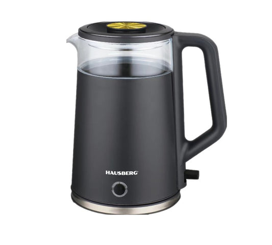 Hausberg Gizli Rezistanslı 2 Litre Elektrikli Su Isıtıcısı Kettle Gri