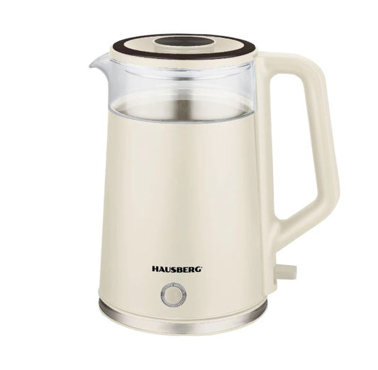 Hausberg 2 Lt Gizli Rezistanslı Elektrikli Su Isıtıcısı Kettle Krem