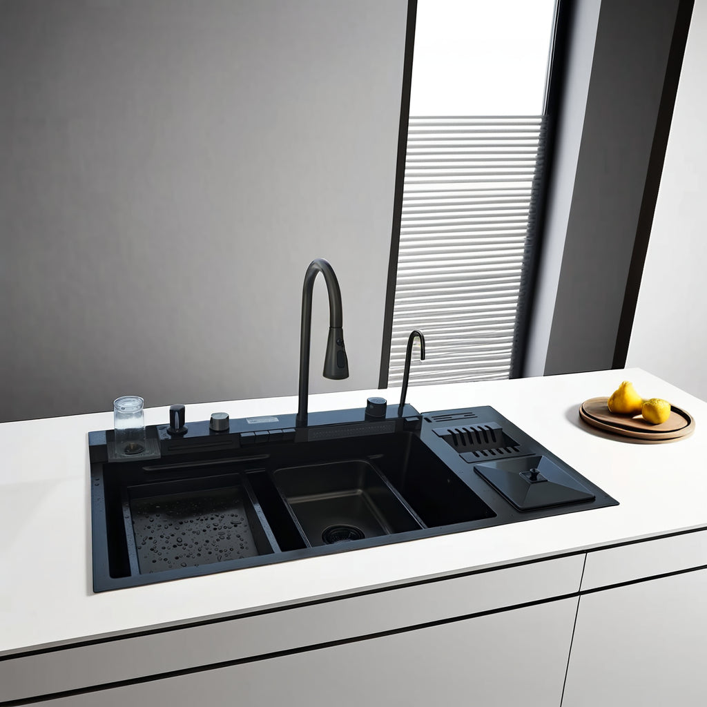 Multifonksiyonel 105 Cm Akıllı Teknolojik Paslanmaz Evye Seti