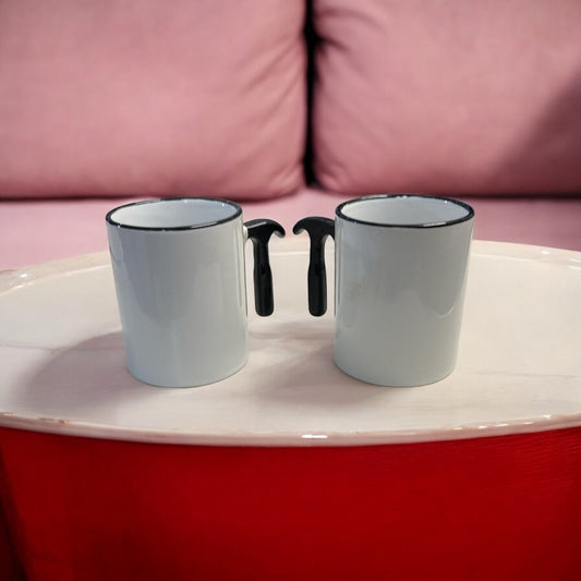 Çekiç Saplı 2'li 500 ML Kupa Mug Beyaz