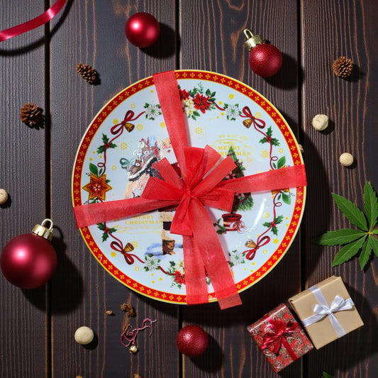 Yeni Yıl Temalı Dörtlü Tabak Seti Kırmızı