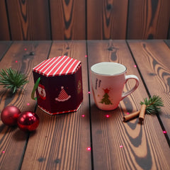 Yeni Yıl Özel Kutusunda Yılbaşı Desenli 8.3x10.2 Cm Kupa Mug