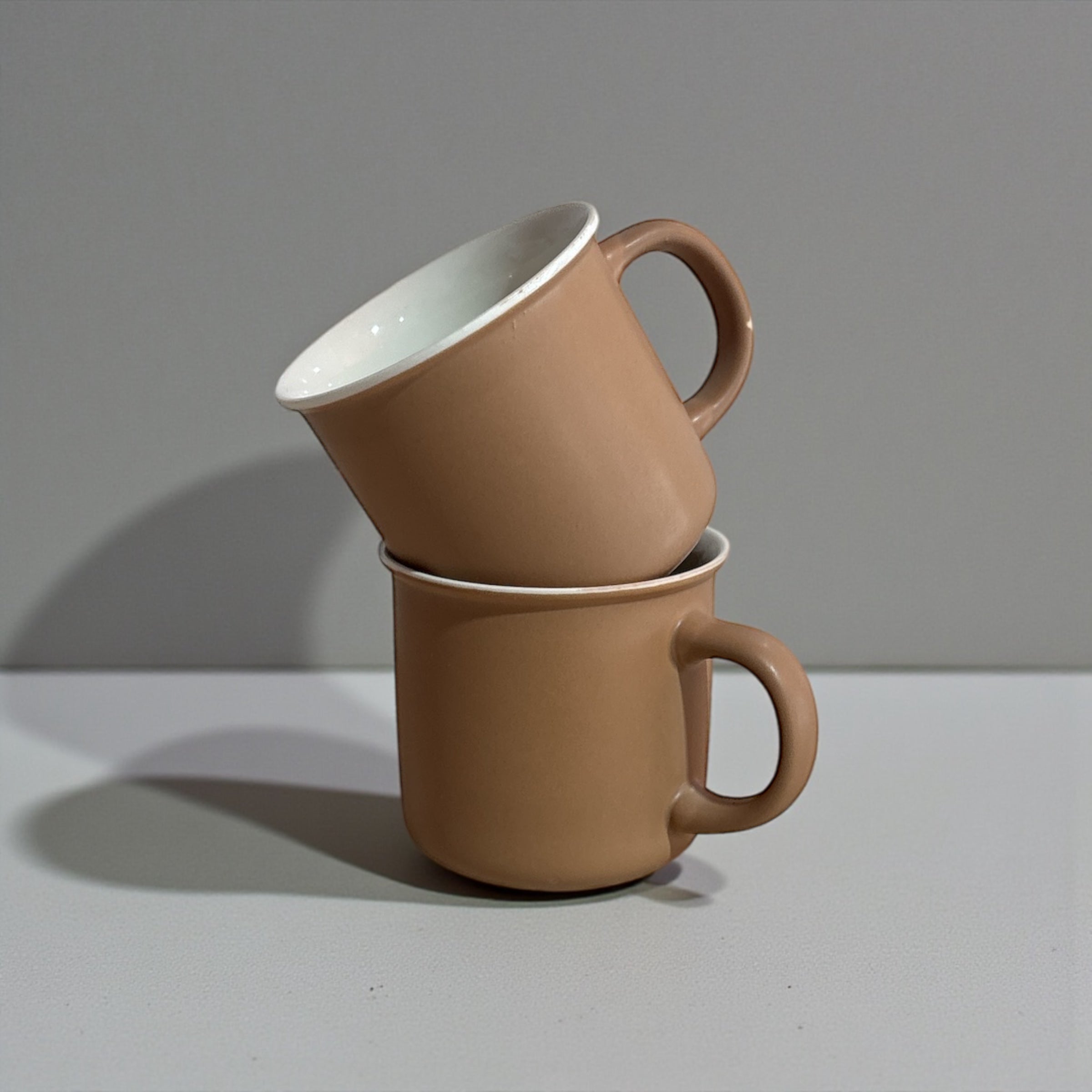 İkili 350 ML Mug Kupa Bardak Kapuçino