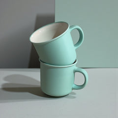 İkili 350 ML Mug Kupa Bardak Turkuaz