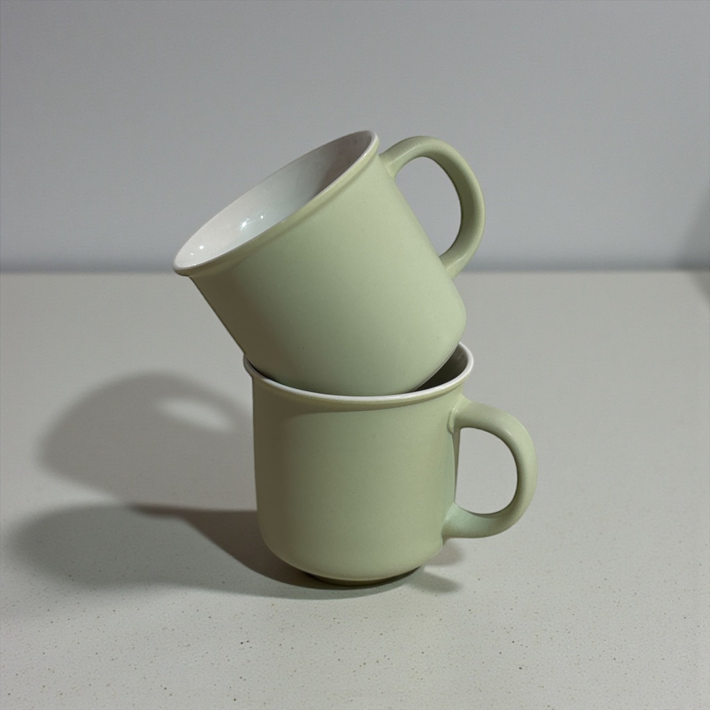 İkili 350 ML Mug Kupa Bardak Yeşil