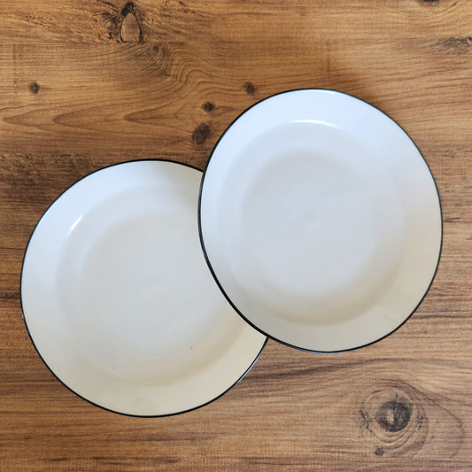İkili Porselen 20 cm Yemek Tabağı Beyaz