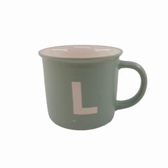 L Harfi Yazılı 9.5x8.8 Cm Kupa Mug Açık Yeşil