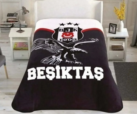 Lisanslı Tek Kişilik Taraftar Battaniyesi Beşiktaş