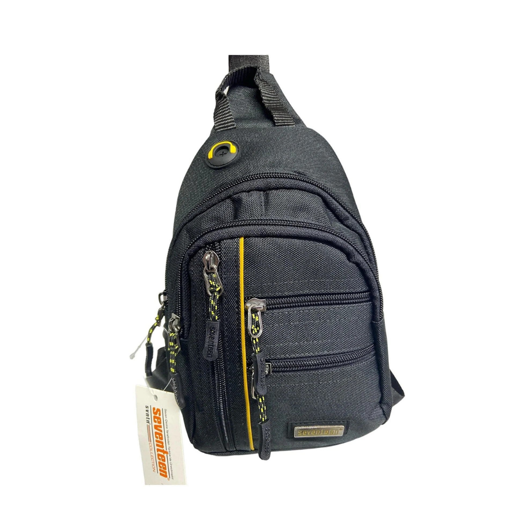 Unisex 4 Gözlü Çapraz Omuz Çanta Siyah