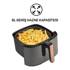 Arzum Airtasty XL 6 Lt 1750 W Sıcak Hava Fritözü Airfryer Bakır