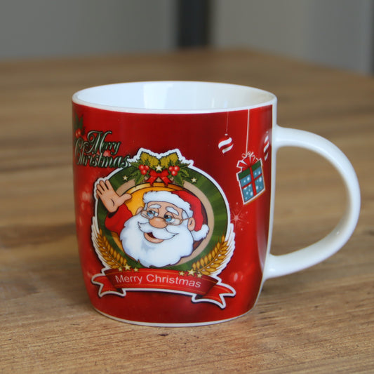 Merry Christmas Yazılı Özel Kutusunda Noel Baba Desenli Kupa Mug