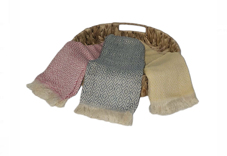 Miabella 60x40 cm 3'lü El Havlusu Pembe Sarı ve Mavi