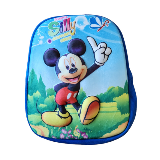 Mickey Mouse Kabartmalı 32x 28 cm Okul Sırt Çantası Mavi