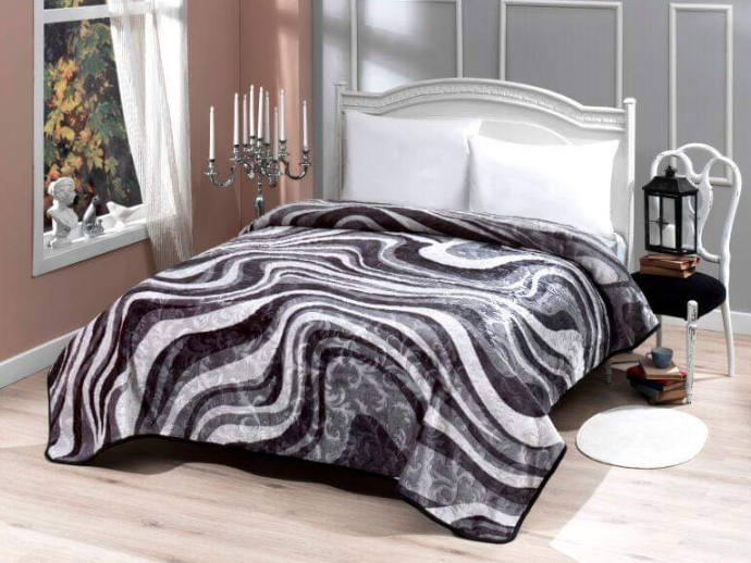 Mink Multicolor 220x240 cm Çift Kişilik Battaniye Siyah Beyaz