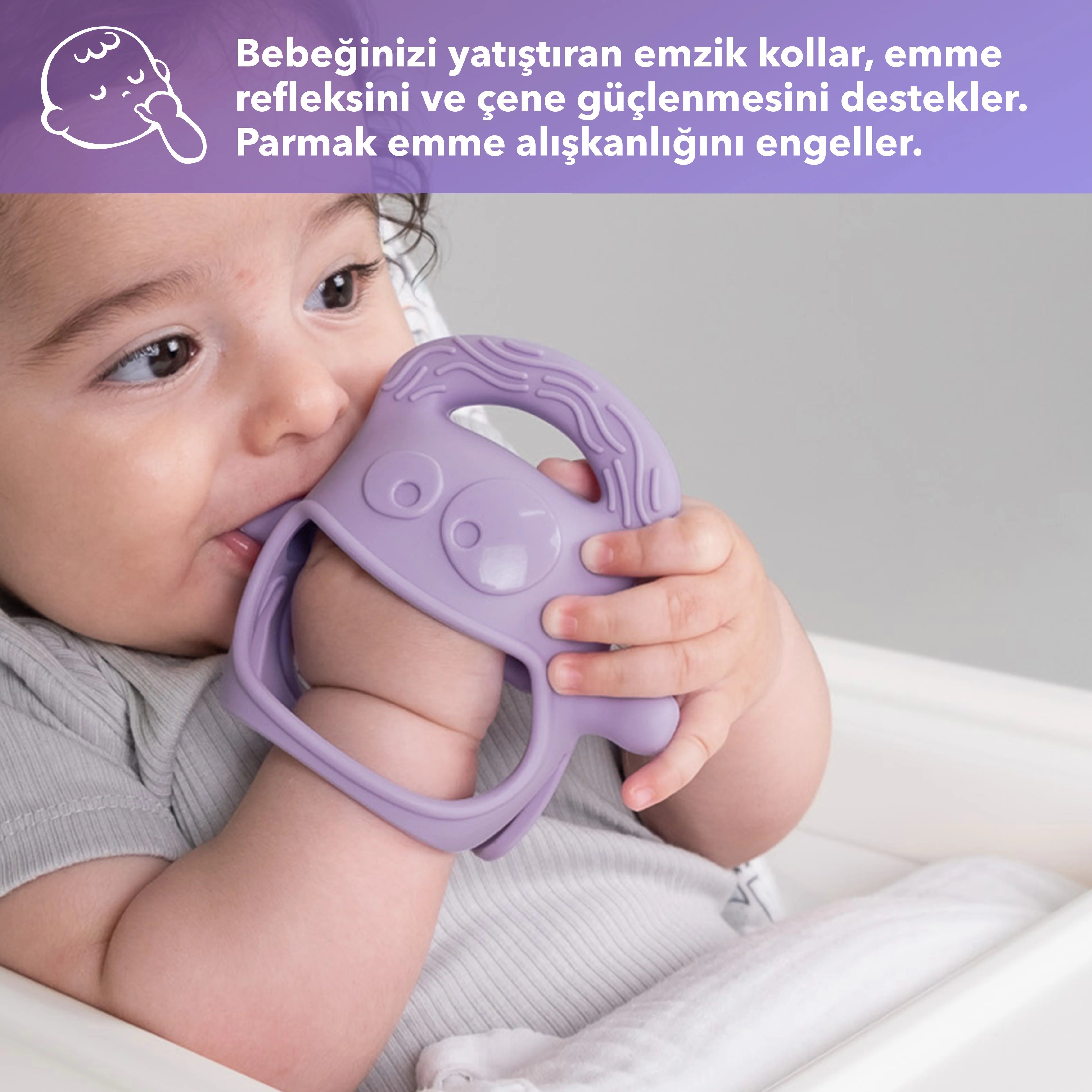 Mochi Emzik Kollar ve Diş Kaşıyıcı Mor