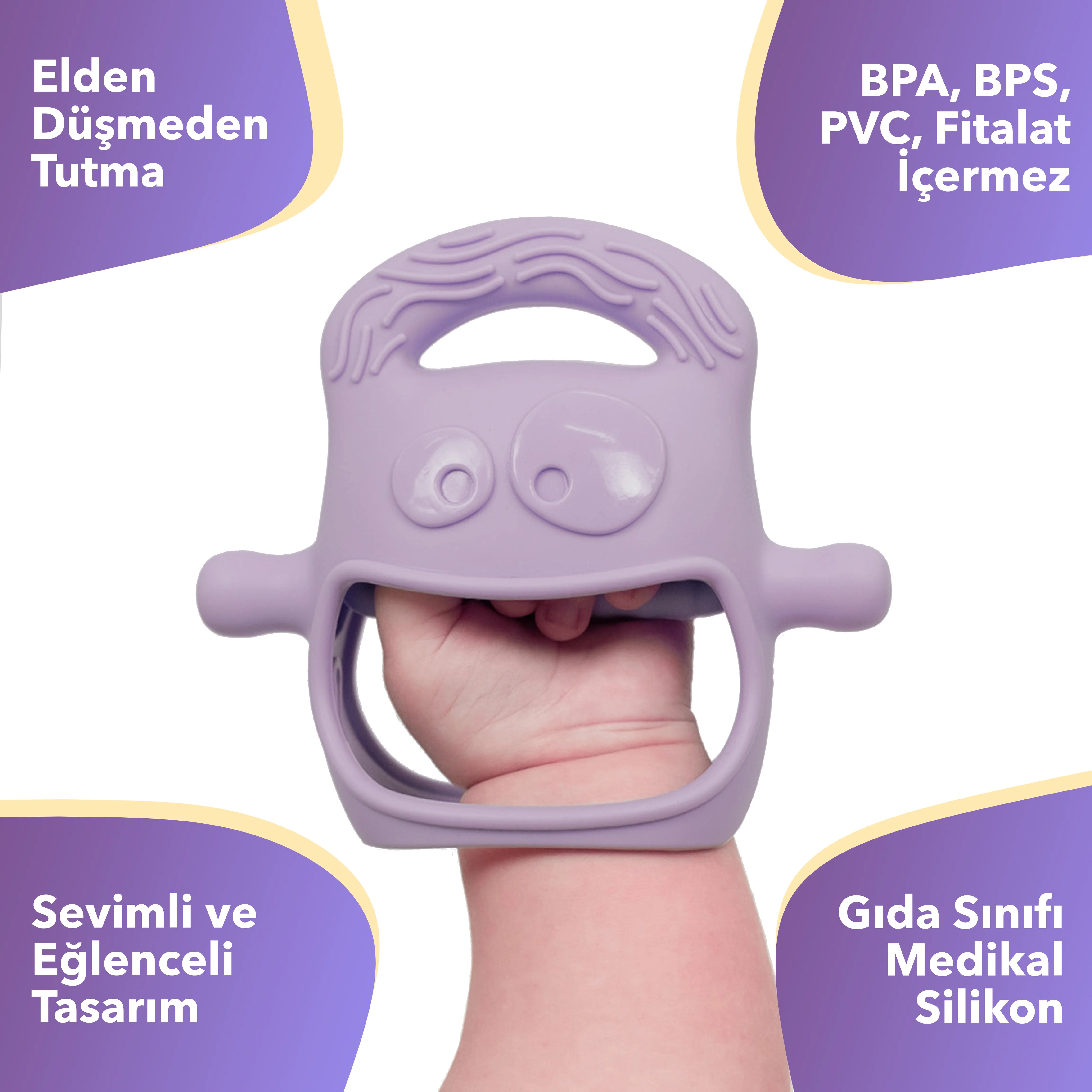 Mochi Emzik Kollar ve Diş Kaşıyıcı Mor