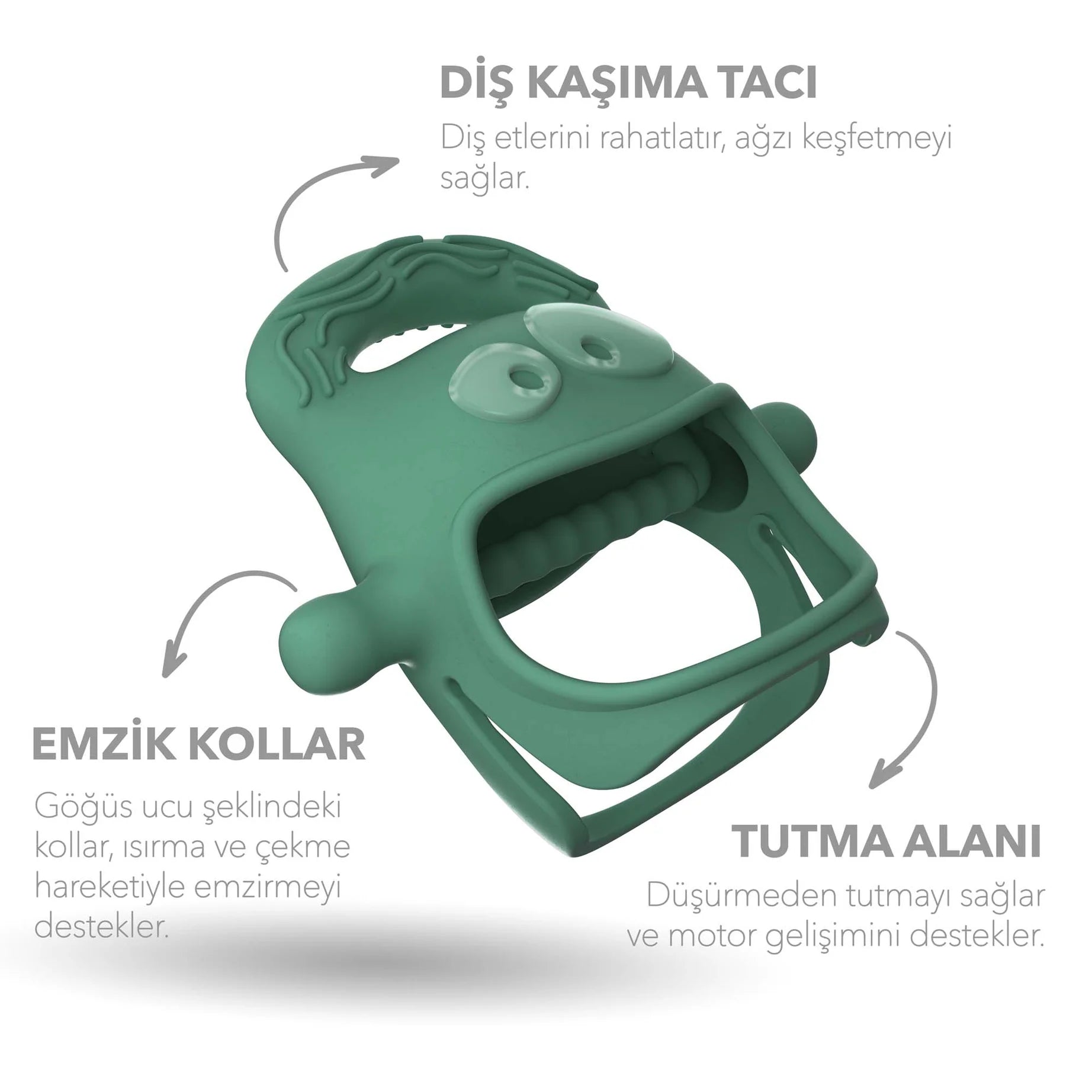 Mochi Emzik Kollar ve Diş Kaşıyıcı Yeşil